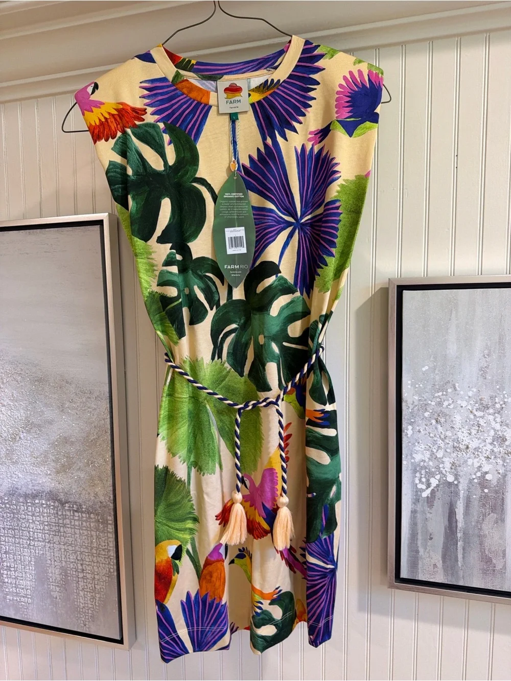 FARM Rio tropical belted shirt dress. NWT (L) - Picture 2 of 5